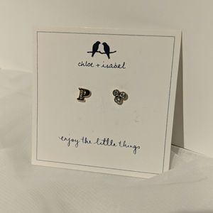 Initial "P" earrings